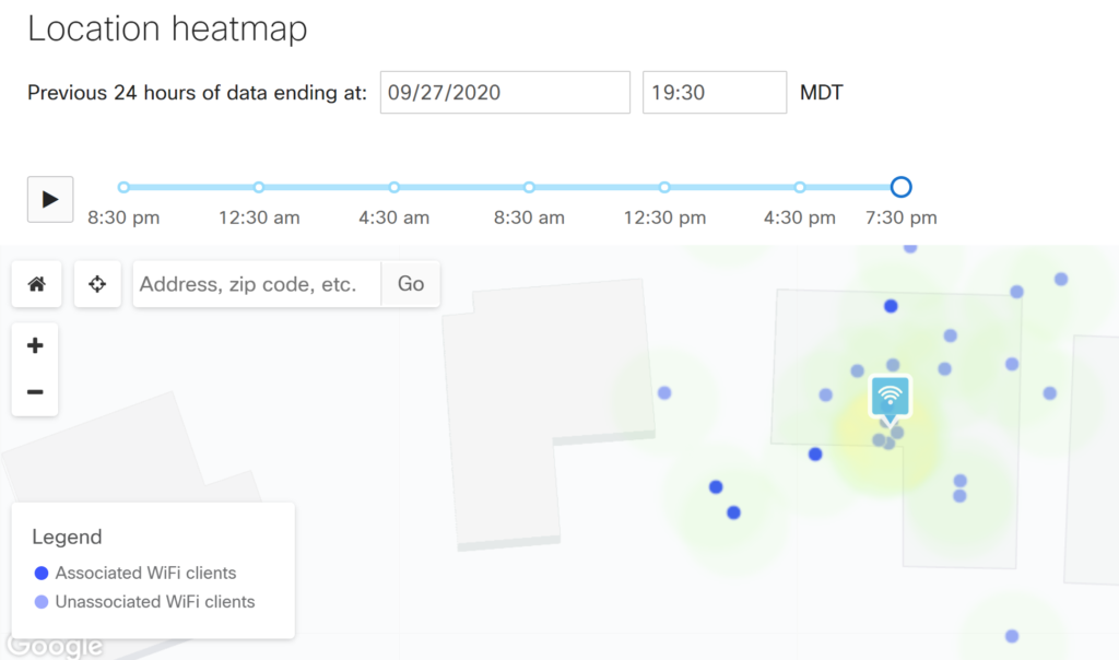 WiFi Location Analytics Heatmap